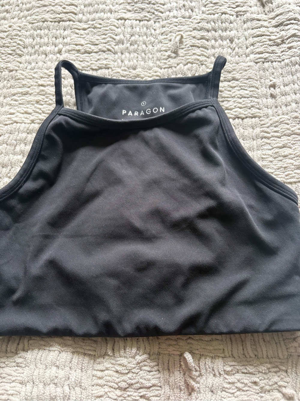 PARAGON Black Cropped High-Neck Active Top